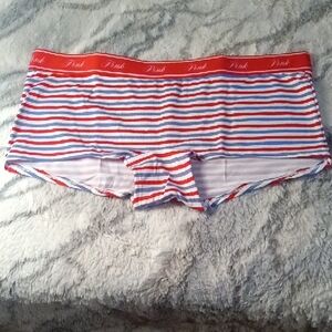 PINK Victoria's Secret Men's Boxer Briefs - Red and Blue Stripes